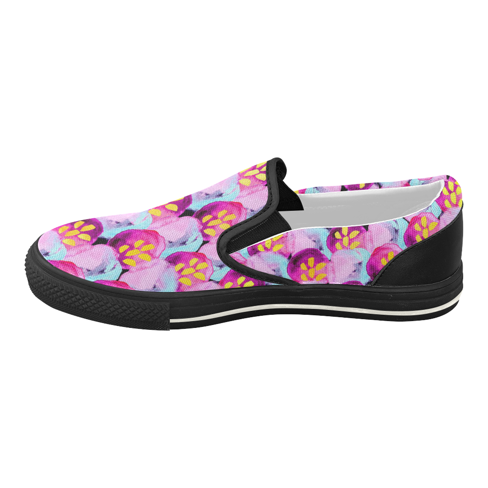 Abstract Floral Women's Slip-on Canvas Shoes (Model 019) | ID: D460413