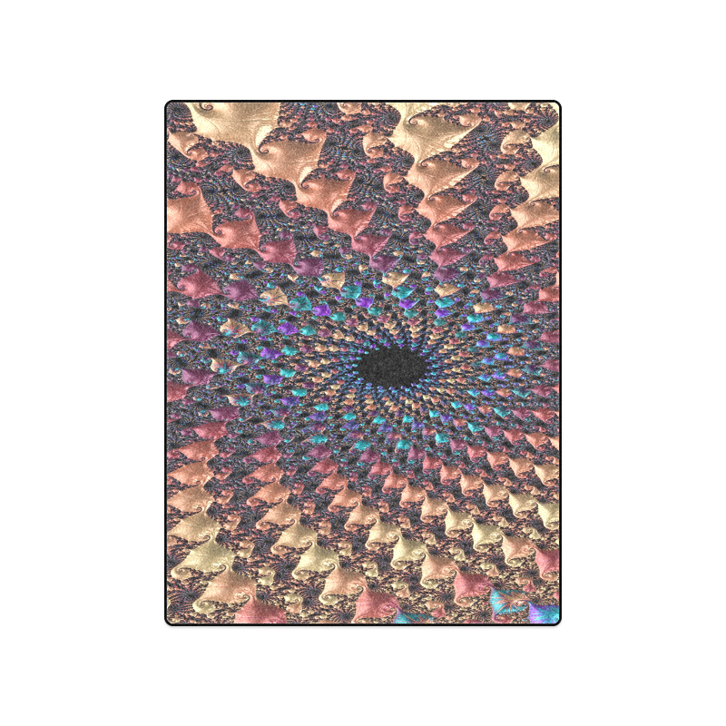 Time travel through this spiral fractal Blanket 50"x60"