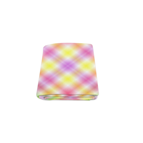 Multicolored Pastel Rainbow Tartan Plaid Blanket 40"x50"