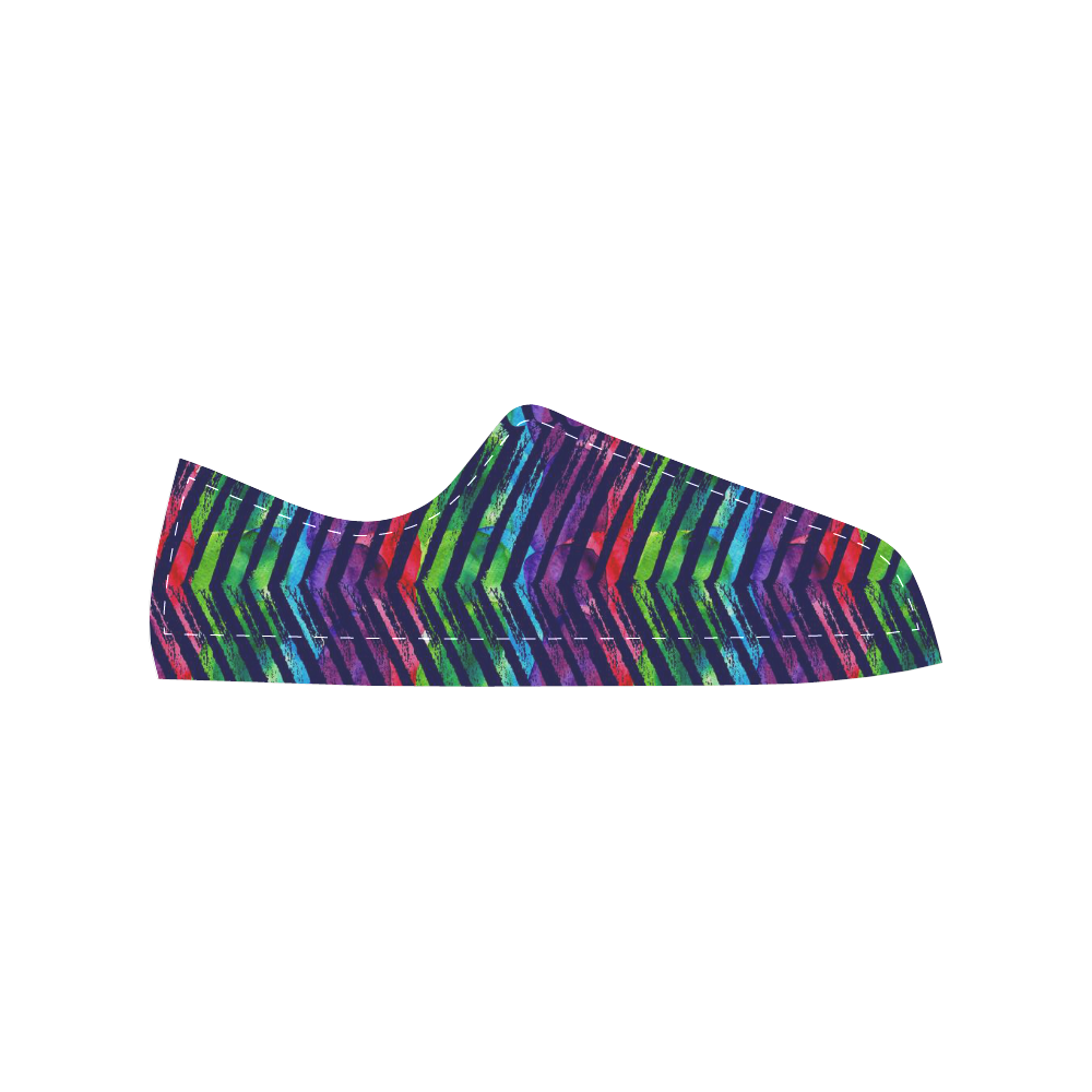 Colorful Oblique Lines Men's Classic Canvas Shoes (Model 018)