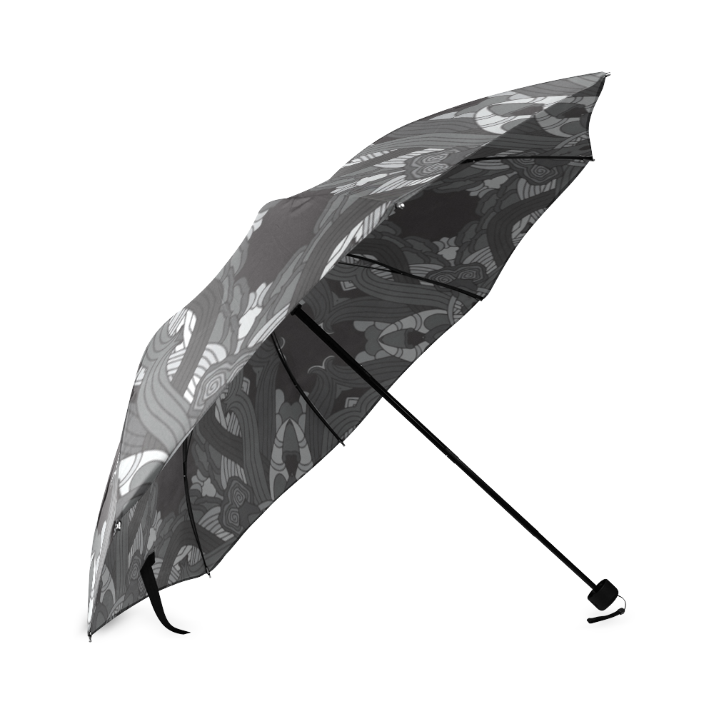 Zandine 0206 dark vintage floral pattern Foldable Umbrella (Model U01)