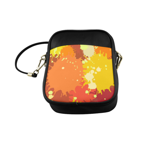 Summer Orange Yellow Splash Painting Sling Bag (Model 1627)