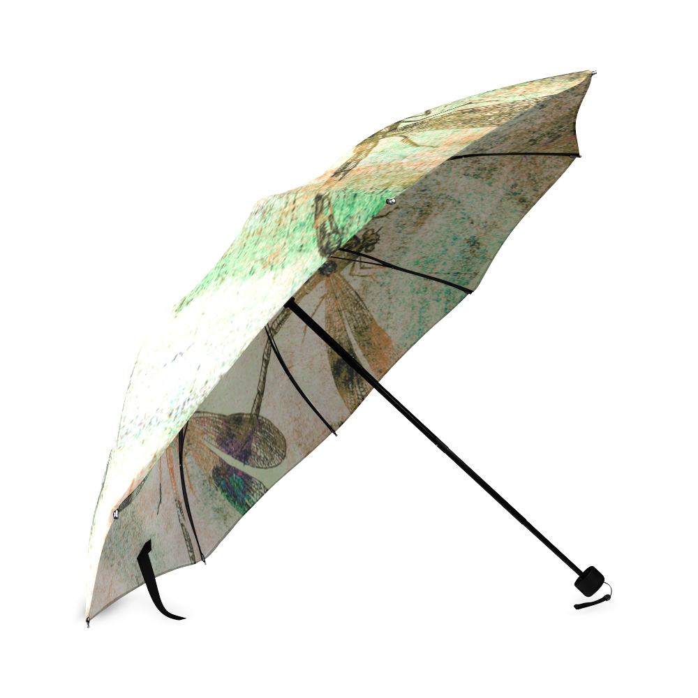 Mauritius Vintage Dragonflies QR Foldable Umbrella (Model U01)