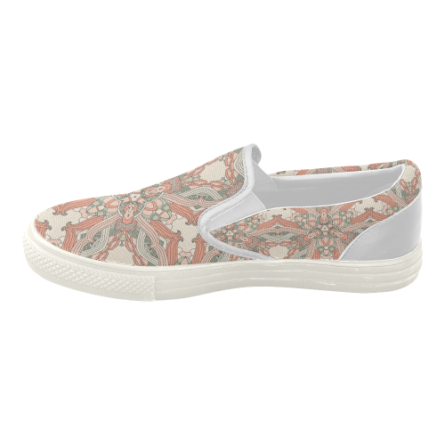 Zandine 0205 vintage floral pattern Women's Slip-on Canvas Shoes (Model 019)