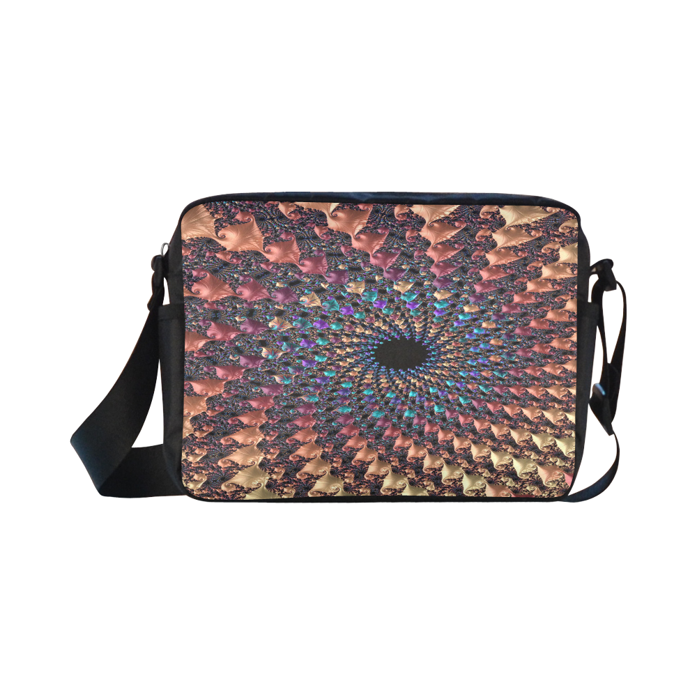Time travel through this spiral fractal Classic Cross-body Nylon Bags (Model 1632)