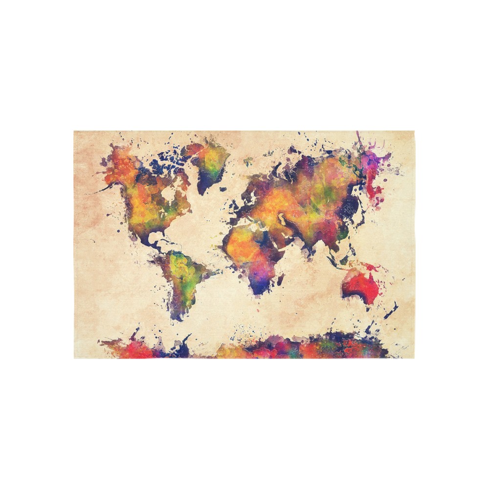 world map Cotton Linen Wall Tapestry 60"x 40"
