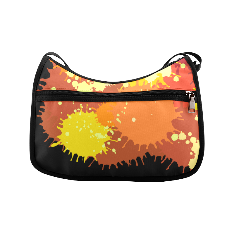 Summer Orange Yellow Splash Painting Crossbody Bags (Model 1616)