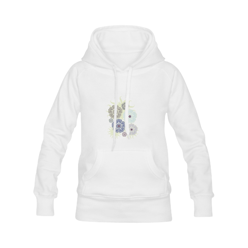 Retro Flowers Pattern Women's Classic Hoodies (Model H07)