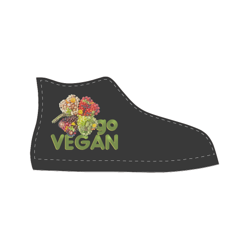 Go Vegan Clover Think Green Fruits Vegetables Women's Classic High Top Canvas Shoes (Model 017)