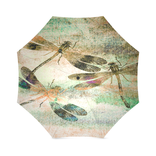 Mauritius Vintage Dragonflies QR Foldable Umbrella (Model U01)