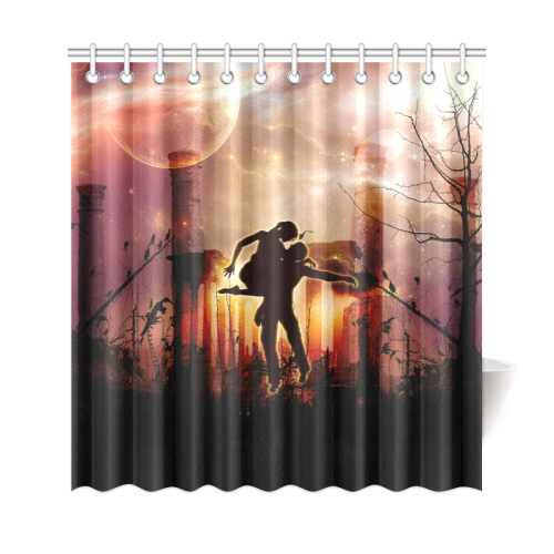 Dancing couple in the night Shower Curtain 69"x72"