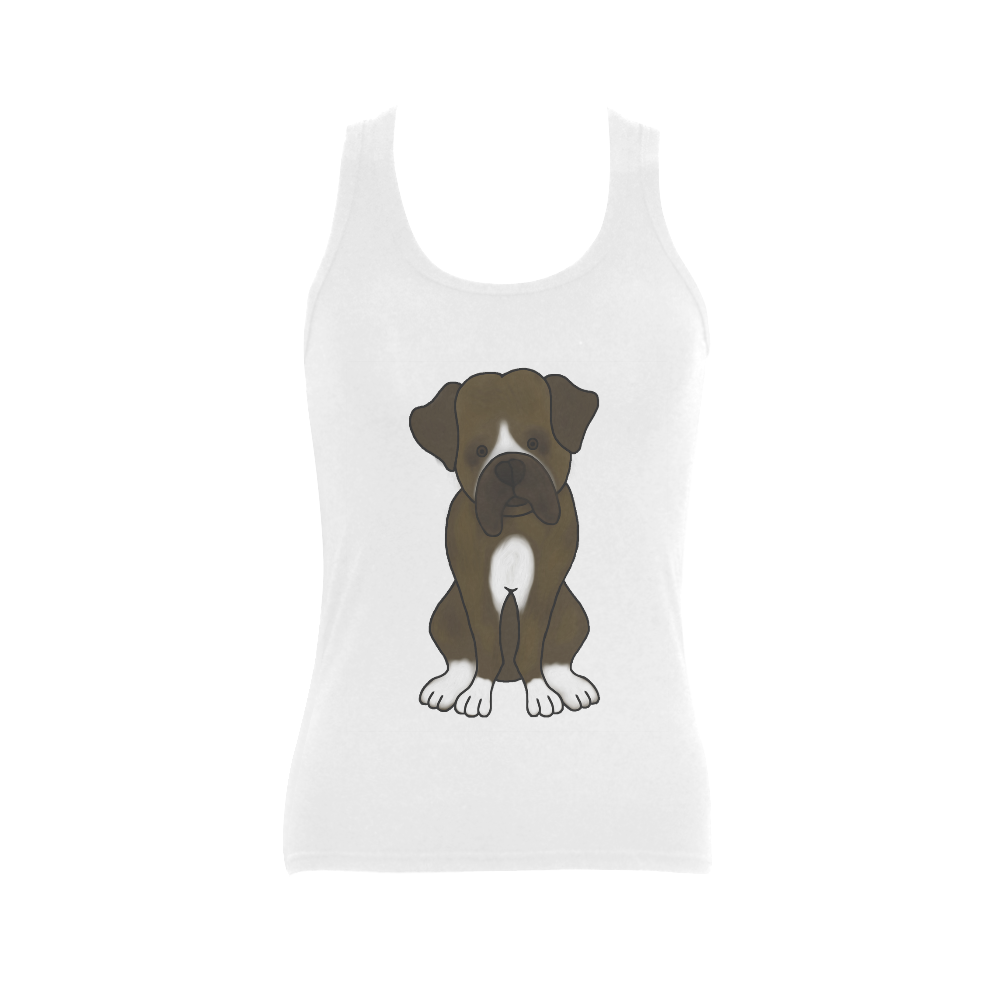 Boxer Puppy Dog Women's Shoulder-Free Tank Top (Model T35)