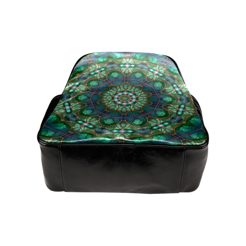 Emerald Kaleidoscope Multi-Pockets Backpack (Model 1636)