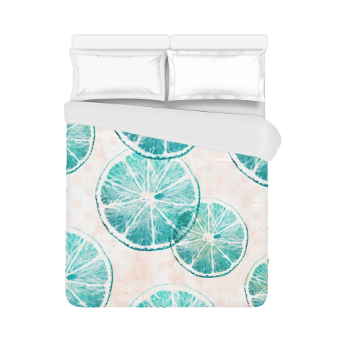 Turquoise Citrus Duvet Cover 86"x70" ( All-over-print)