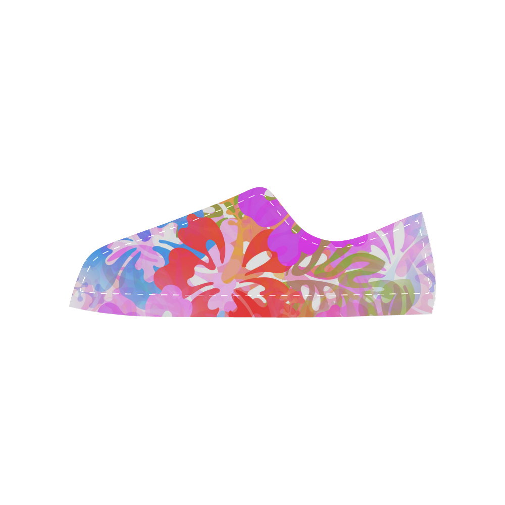 Hibiscus Flower Dreams Women's Classic Canvas Shoes (Model 018)