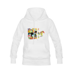 Horse  Shape Galloping out of Colorful Splash Women's Classic Hoodies (Model H07)