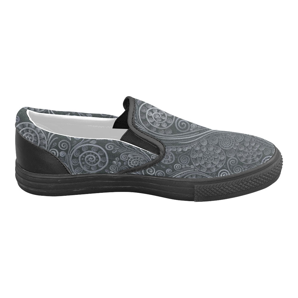 Soft Blue 3D Ornamental Men's Slip-on Canvas Shoes (Model 019)