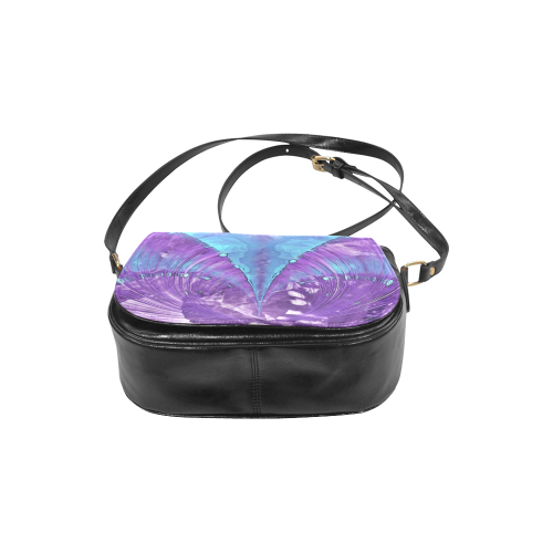 Abstract Fractal Painting - blue magenta pink Classic Saddle Bag/Large (Model 1648)