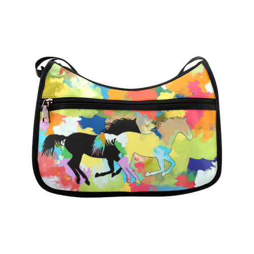 Horse Galloping out of Colorful Splash Crossbody Bags (Model 1616)