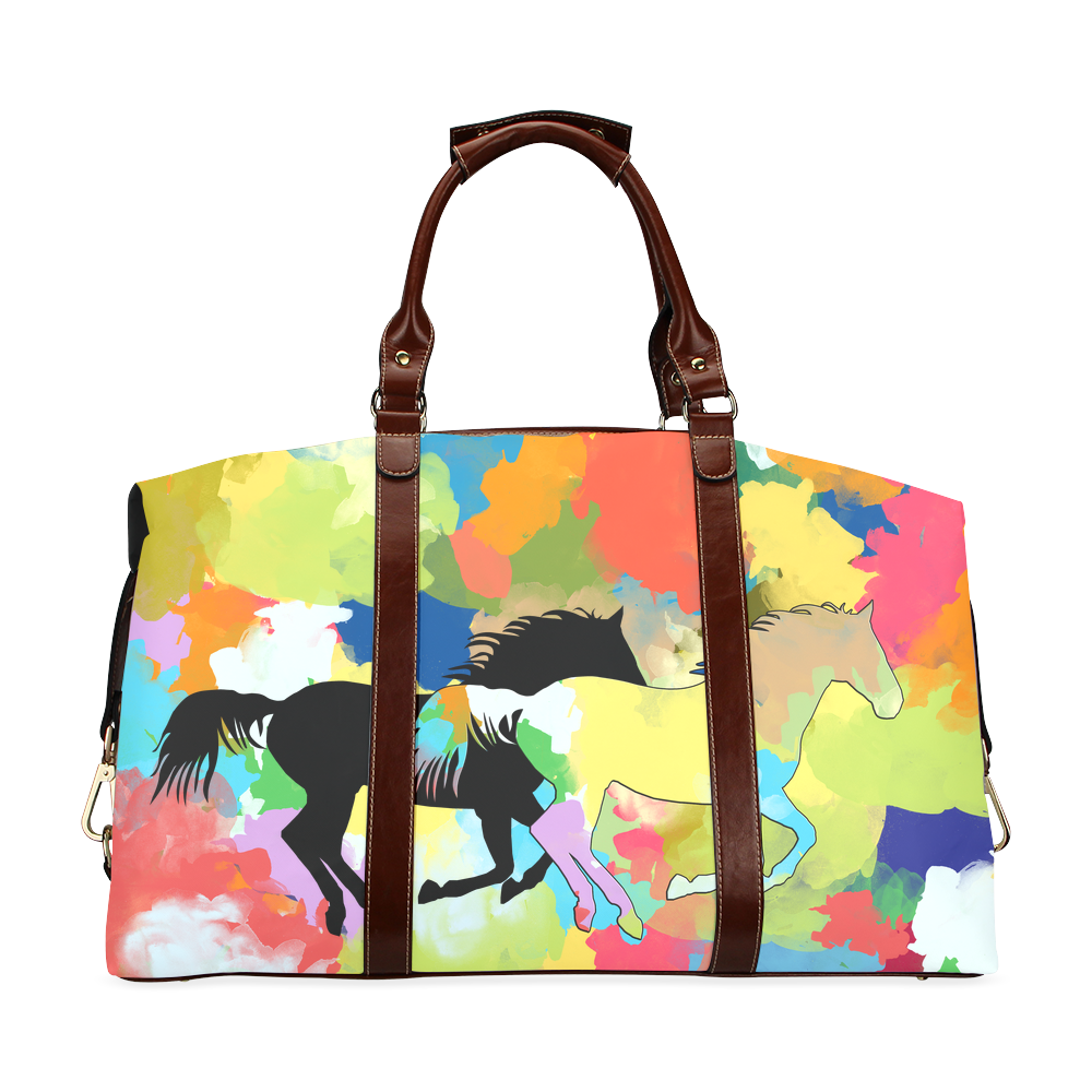 Horse Galloping out of Colorful Splash Classic Travel Bag (Model 1643)