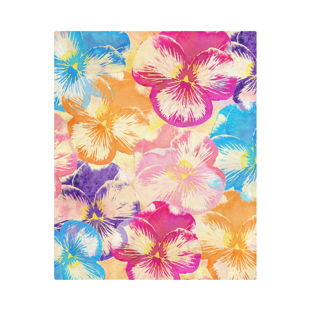 Pansy flowers Duvet Cover 86"x70" ( All-over-print)