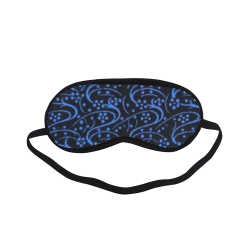 Vintage Swirl Floral Blue Black Sleeping Mask