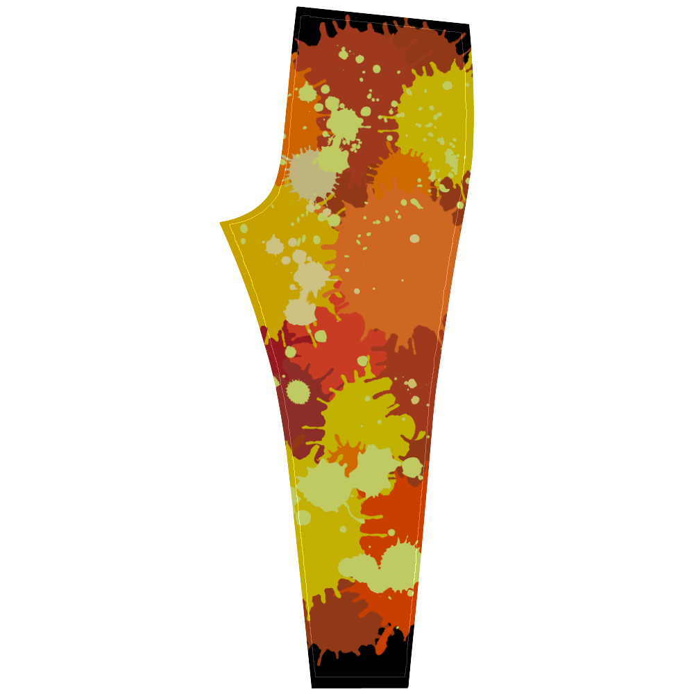 Summer Orange Yellow Splash Painting Cassandra Women's Leggings (Model L01)