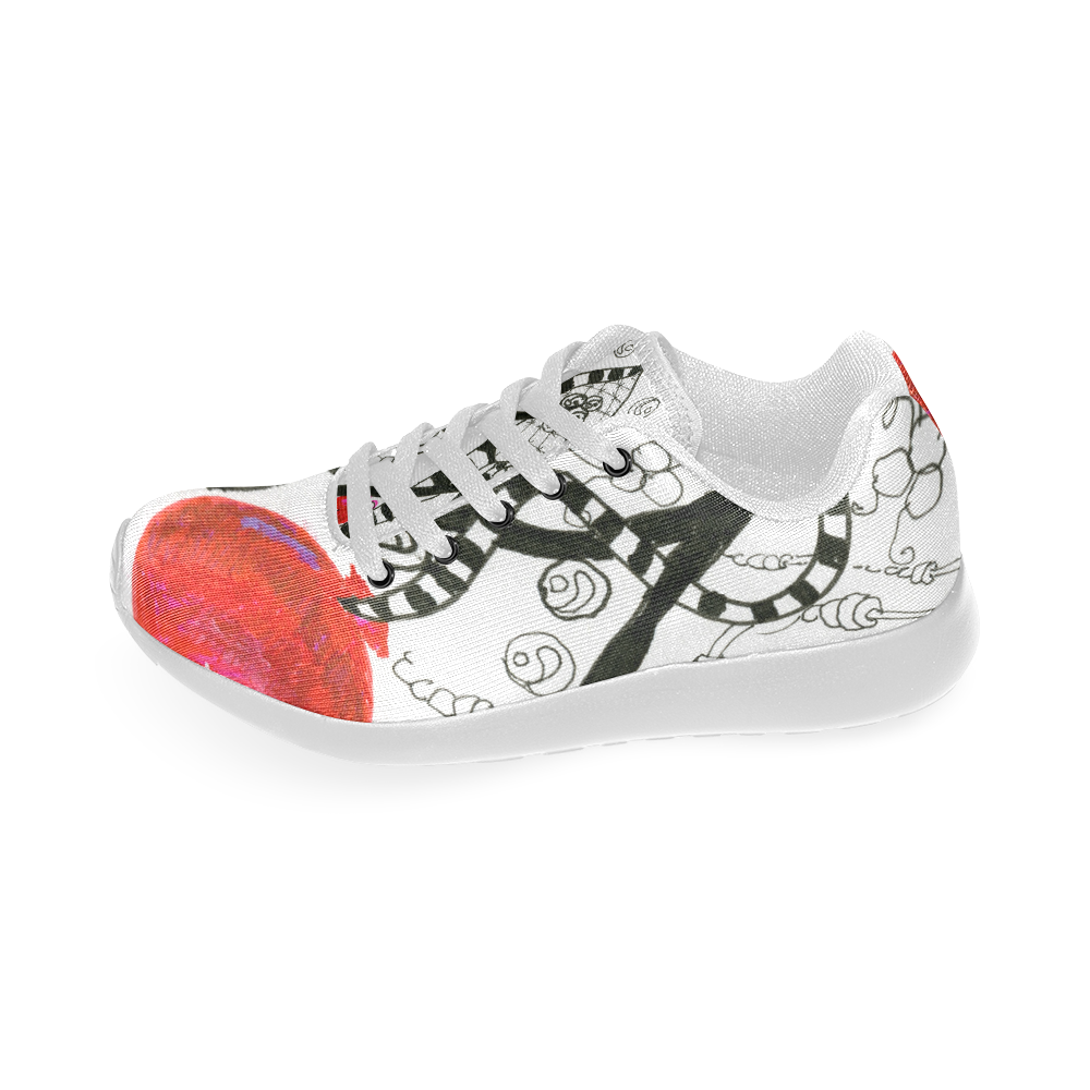 Red Balloon Zendoodle in Fanciful Forest Garden Women’s Running Shoes (Model 020)