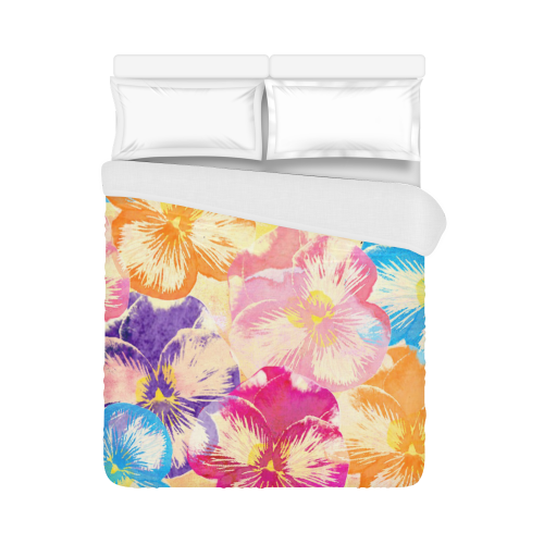 Pansy flowers Duvet Cover 86"x70" ( All-over-print)