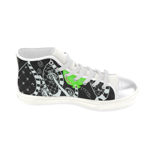 Green Balloon Zendoodle in Night Forest Garden Women's Classic High Top Canvas Shoes (Model 017)