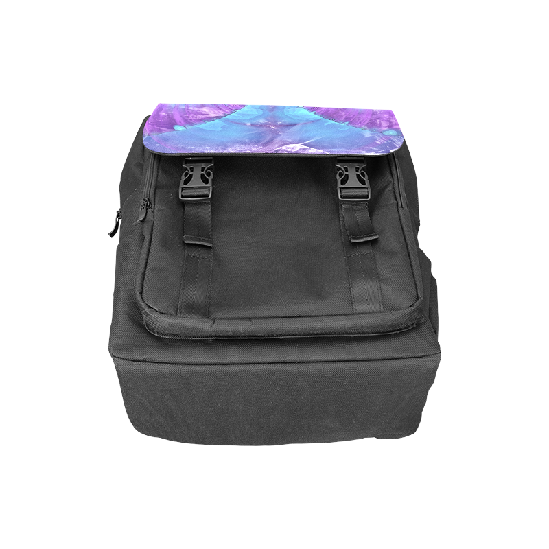 Abstract Fractal Painting - blue magenta pink Casual Shoulders Backpack (Model 1623)