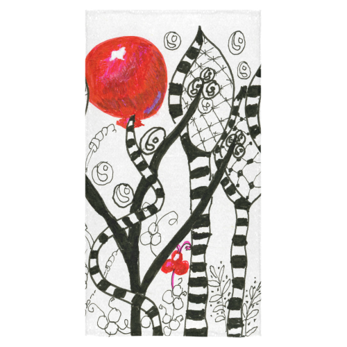 Red Balloon Zendoodle in Fanciful Forest Garden Bath Towel 30"x56"