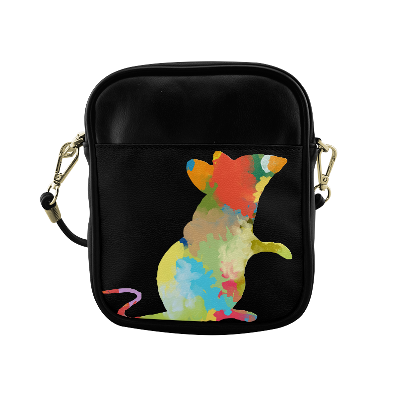 Mouse Shape Colorful Splash Design Sling Bag (Model 1627)