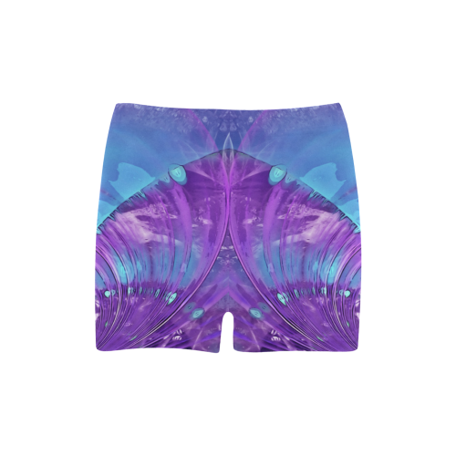 Abstract Fractal Painting - blue magenta pink Briseis Skinny Shorts (Model L04)