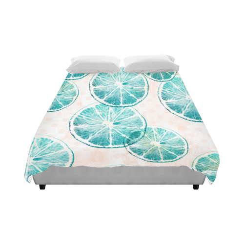 Turquoise Citrus Duvet Cover 86"x70" ( All-over-print)