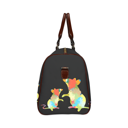 Mouse Shape Colorful Splash Design Waterproof Travel Bag/Small (Model 1639)