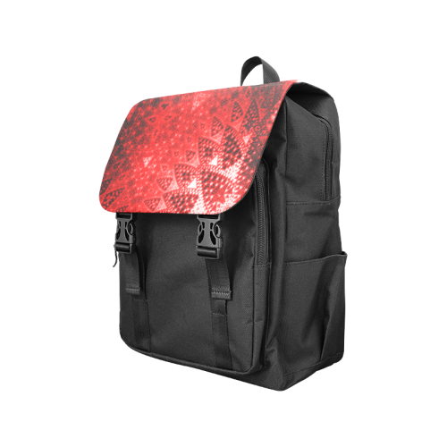 Red Lace Fractal Casual Shoulders Backpack (Model 1623)