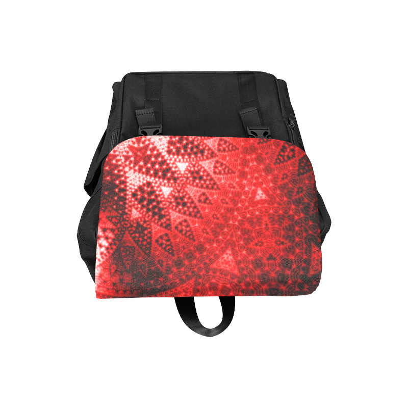 Red Lace Fractal Casual Shoulders Backpack (Model 1623)