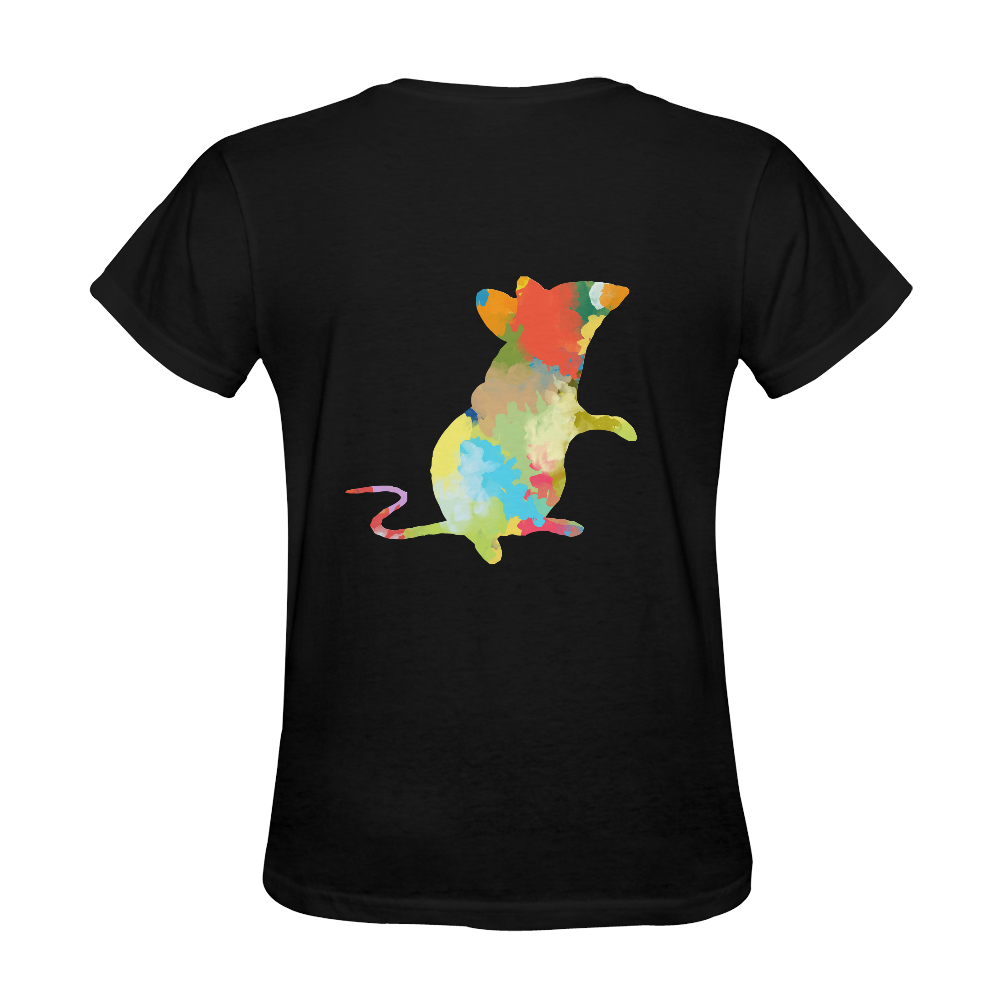 Mouse Shape Colorful Splash Design Sunny Women's T-shirt (Model T05)