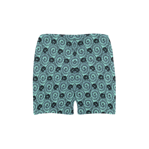 Shells and Flowers Teal Briseis Skinny Shorts (Model L04)