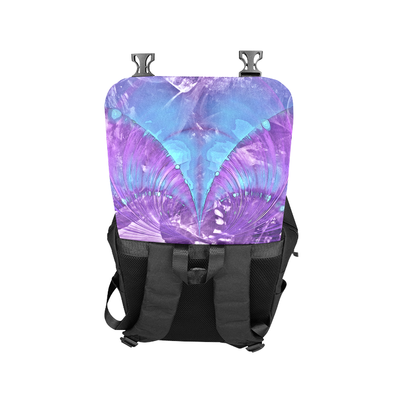 Abstract Fractal Painting - blue magenta pink Casual Shoulders Backpack (Model 1623)