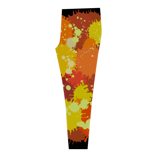 Summer Orange Yellow Splash Painting Cassandra Women's Leggings (Model L01)