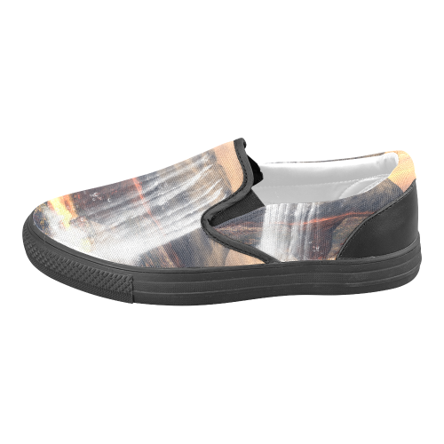 Awesome seascape Women's Unusual Slip-on Canvas Shoes (Model 019)