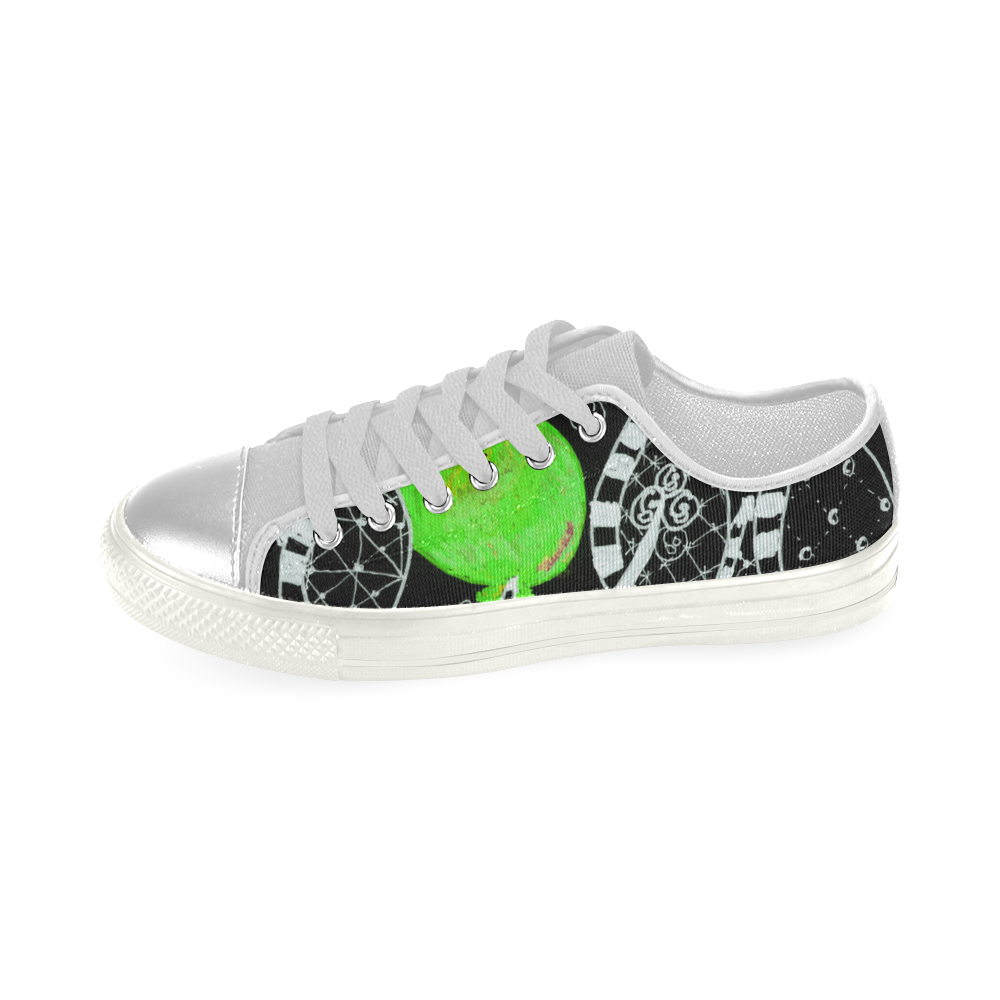Green Balloon Zendoodle in Night Forest Garden Women's Classic Canvas Shoes (Model 018)