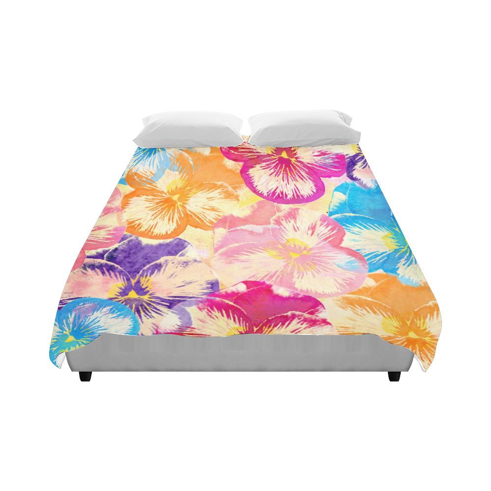 Pansy flowers Duvet Cover 86"x70" ( All-over-print)