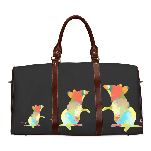 Mouse Shape Colorful Splash Design Waterproof Travel Bag/Small (Model 1639)