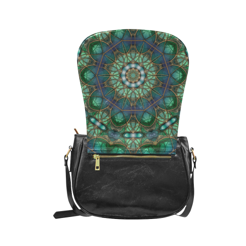 Emerald Kaleidoscope Classic Saddle Bag/Small (Model 1648)