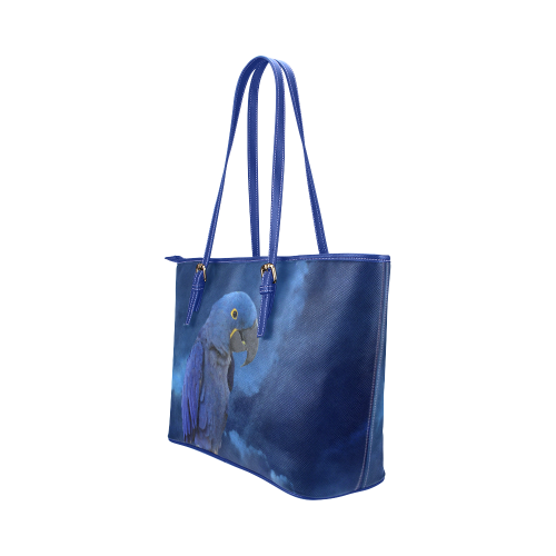 Hyacinth Macaw Leather Tote Bag/Large (Model 1651)