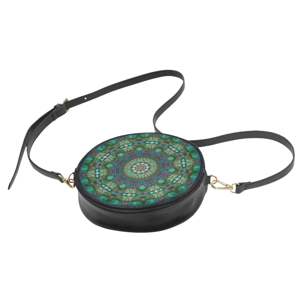 Emerald Kaleidoscope Round Sling Bag (Model 1647)