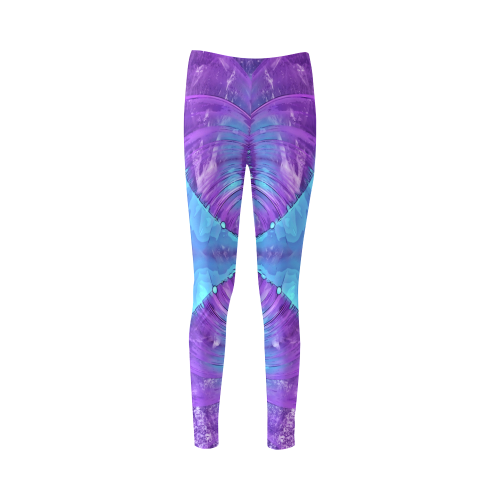 Abstract Fractal Painting - blue magenta pink Cassandra Women's Leggings (Model L01)